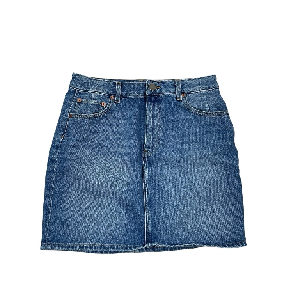 asos Denim Mini Skirt Women's 8‎ Blue 100% Cotton Y2K Preppy Western Classic